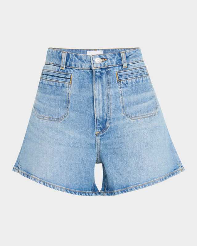 Dani Denim Shorts with Double Welt Stitch Pockets